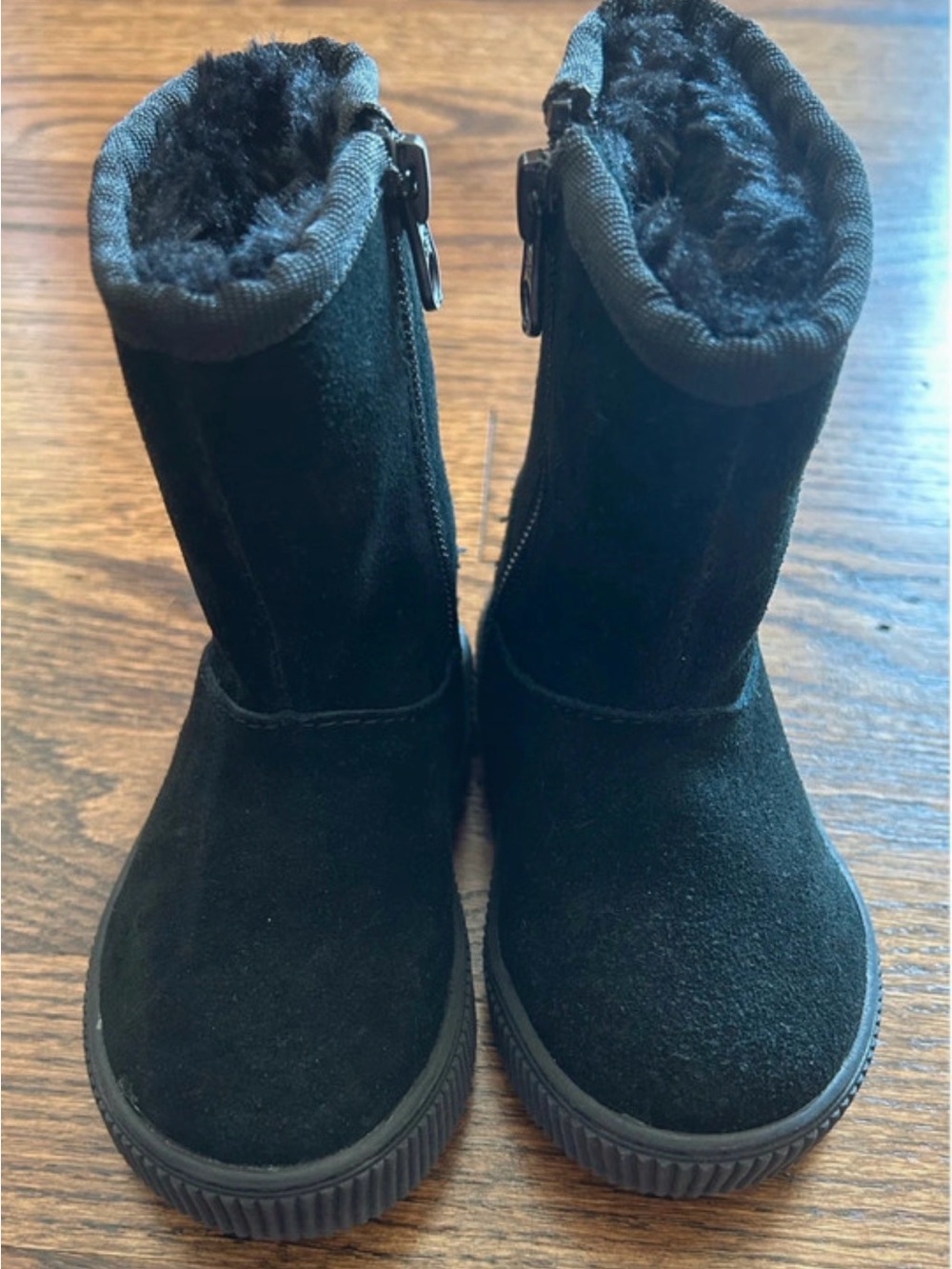 Cat & Jack Black Faux Suede Fur-Lined Kids Boots